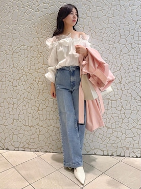 「骨格ウェーブ」｜「アイテム（トレンチコート）」を使った、CELFORDさん（レディース・158cm）の春コーディネート