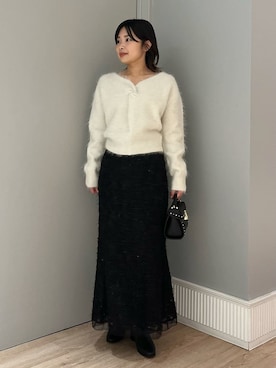 「CELFORD（セルフォード）の【リュタン】ビジュースタッズポシェット（ショルダーバッグ）」を使った、CELFORDさん（レディース・152cm）の冬コーディネート