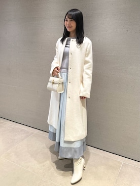 「アイテム（ノーカラーコート）」を使った、CELFORDさん（レディース・160cm）の秋コーディネート