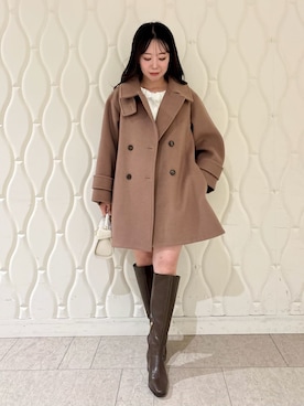「アイテム（ピーコート）」を使った、CELFORDさん（レディース・158cm）の秋コーディネート
