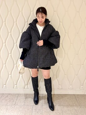 「ディリーコーディネート」｜「アイテム（ブルゾン）」を使った、CELFORDさん（レディース・158cm）の冬コーディネート