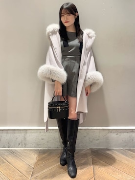 「アイテム（ポンチョ）」を使った、CELFORDさん（レディース・156cm）の秋コーディネート