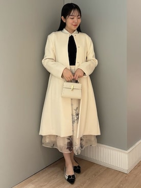 「アイテム（ノーカラーコート）」を使った、CELFORDさん（レディース・165cm）の秋コーディネート