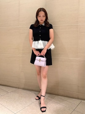 「CELFORD（セルフォード）の【洗える】【クイックドライ】ベルト付きカラミショートパンツ（その他パンツ、ブラック系）」を使った、CELFORDさんの夏コーディネート