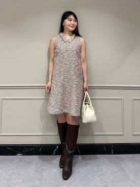 「CELFORD（セルフォード）のビジュー付きメタルポイントミドルトート（トートバッグ、ホワイト系）」を使った、CELFORDさんの夏コーディネート