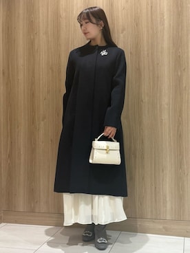 「アイテム（ノーカラーコート）」を使った、CELFORDさん（レディース・154cm）の秋コーディネート