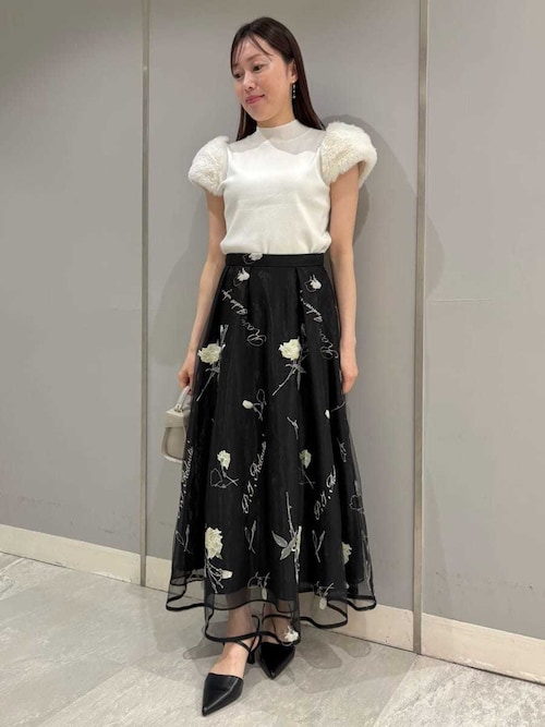 CELFORD スカート 「CELFORD×P.J. REDOUTEコラボ」 Rosa刺繍
