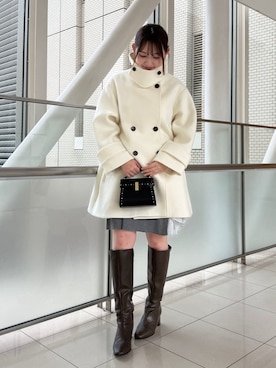 「アイテム（ピーコート、ホワイト系）」を使った、CELFORDさん（レディース・160cm）の秋コーディネート
