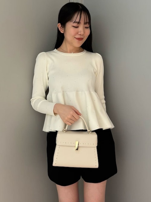 セール】ホットフィットビジューペプラムニットプルオーバー（ニット