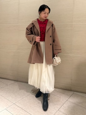 「アイテム（ピーコート）」を使った、CELFORDさん（レディース・158cm）の秋コーディネート