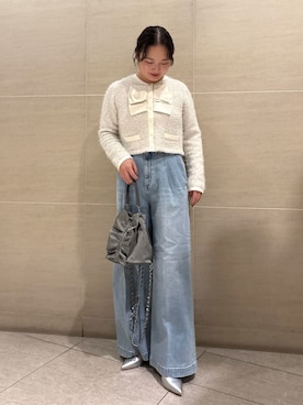 「アイテム（ノーカラージャケット）」を使った、CELFORDさん（レディース・158cm）の夏コーディネート