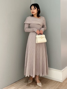 「CELFORD（セルフォード）の【リュタン】ビジュースタッズポシェット（ショルダーバッグ）」を使った、CELFORDさん（レディース・152cm）の秋コーディネート