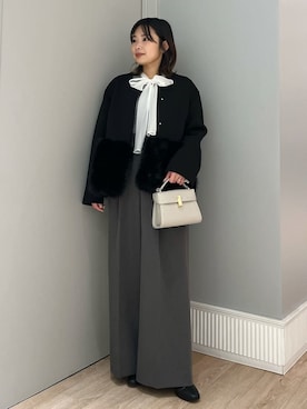 「CELFORD（セルフォード）の【リュタン】ビジュースタッズポシェット（ショルダーバッグ）」を使った、CELFORDさん（レディース・152cm）の秋コーディネート