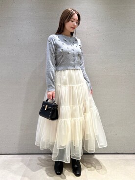 「CELFORD（セルフォード）の【リュタン】ビジュースタッズポシェット（ショルダーバッグ）」を使った、CELFORDさん（レディース・157cm）の秋コーディネート