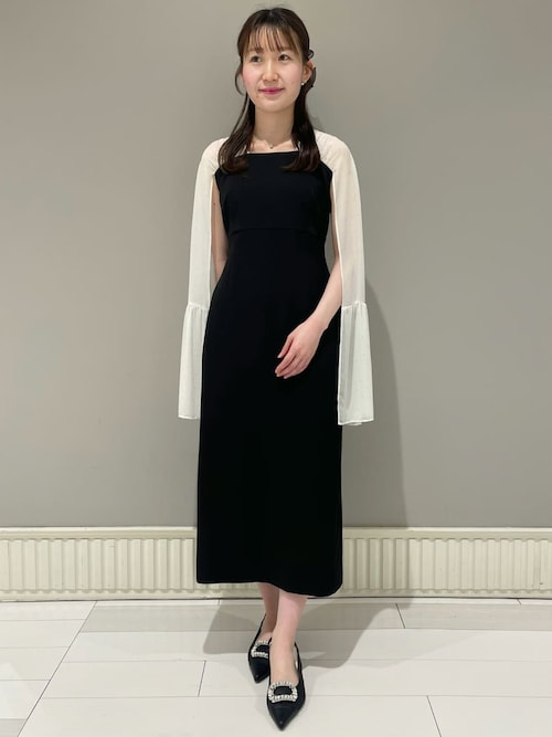セール】シャイニーシフォンケープドレス（ワンピース