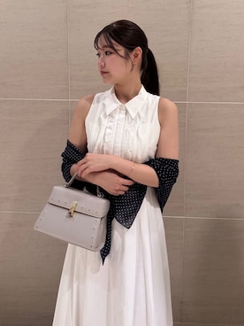 「CELFORD（セルフォード）のリュタンビジュースタッズポシェット（Ｍ）（ショルダーバッグ、ベージュ系）」を使った、CELFORDさんの夏コーディネート
