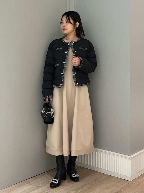 トリムデザインキルティングジャケット（ダウンジャケット/コート