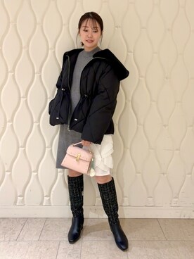 「ディリーコーディネート」｜「アイテム（その他アウター）」を使った、CELFORDさん（レディース・158cm）の冬コーディネート