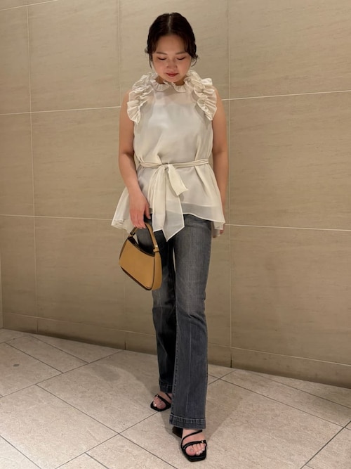 セール】Aラインフレアラッフルブラウス（シャツ/ブラウス）｜CELFORD