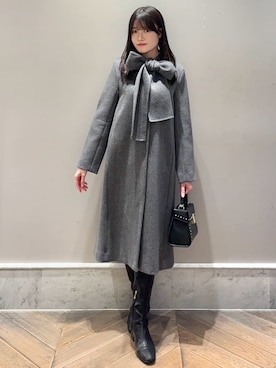 「アイテム（ノーカラージャケット、グレー系）」を使った、CELFORDさん（レディース・156cm）の秋コーディネート