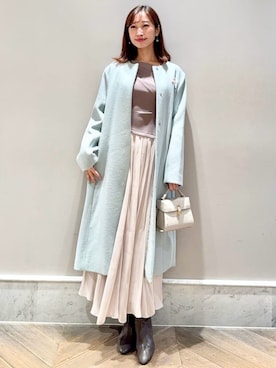 「アイテム（ノーカラーコート）」を使った、CELFORDさん（レディース・159cm）の秋コーディネート
