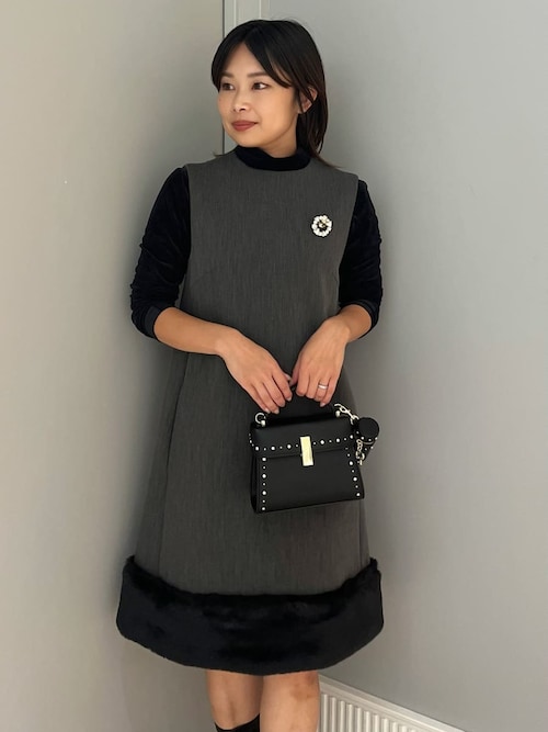 【美品】即日発送CELFORD 裾ファーミニワンピース 裾ファーミニワンピース(デイリーワンピース)｜DRESS（ドレス