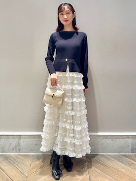 「CELFORD（セルフォード）の【リュタン】ビジュースタッズポシェット（ショルダーバッグ）」を使った、CELFORDさん（レディース・159cm）の冬コーディネート