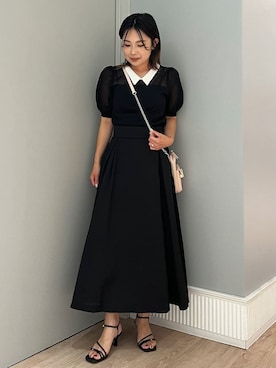 「アイテム（スカート、ブラック系）」を使った、CELFORDさん（レディース・152cm）の夏コーディネート