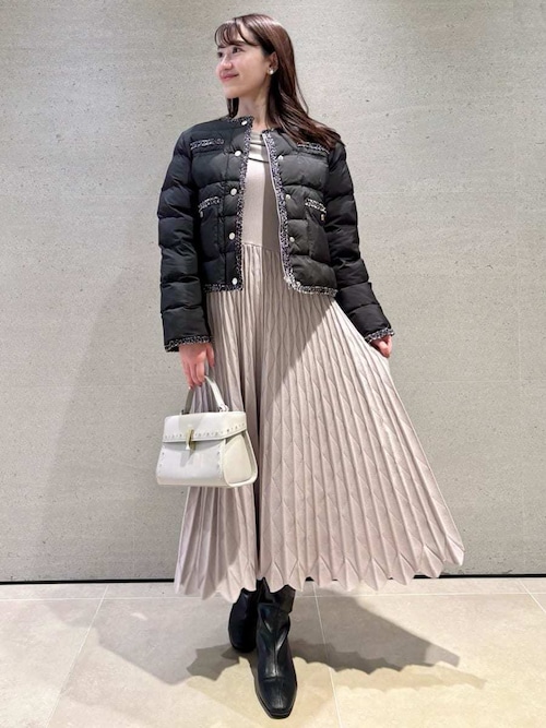 トリムデザインキルティングジャケット（ダウンジャケット/コート