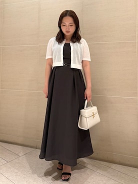 「CELFORD（セルフォード）のリュタンビジュースタッズポシェット（Ｍ）（ショルダーバッグ、ホワイト系）」を使った、CELFORDさんの夏コーディネート