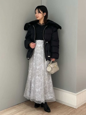 「CELFORD（セルフォード）の【リュタン】ビジュースタッズスライドミラーカスタムチャーム（キーケース/キーアクセサリー）」を使った、CELFORDさん（レディース・152cm）の冬コーディネート