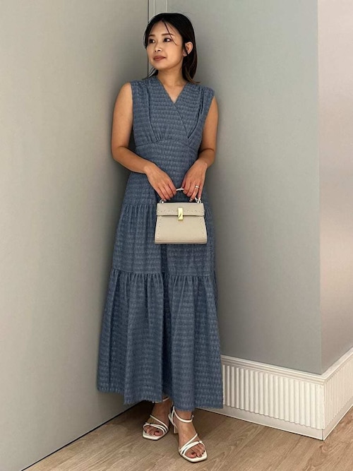 セルフォード　チドリカットジャガードワンピース　CELFORD チドリカットジャガードワンピース(デイリーワンピース)｜DRESS