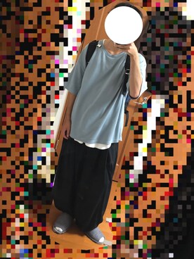 「ADRER（アドラー）の【ADRER】サイドジップレイヤードタンク（タンクトップ）」を使った、スリッパなのは悪しからずさん（メンズ・186cm）の夏コーディネート