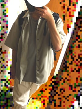 「ADRER（アドラー）の【ADRER】サイドジップレイヤードタンク（タンクトップ）」を使った、スリッパなのは悪しからずさん（メンズ・186cm）の夏コーディネート