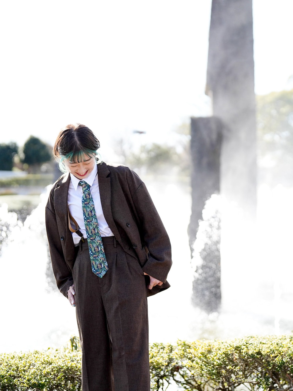 【5点セット】セットアップ ダブル ネクタイシャツ ブラウン 茶色 成人式 5点セット】セットアップ ダブル ネクタイシャツ ブラウン 茶色 成人式