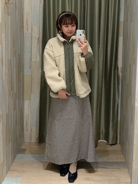 「Green　Parks（グリーンパークス）のアイテム（ブルゾン）」を使った、renaさん（レディース・158cm）の冬コーディネート