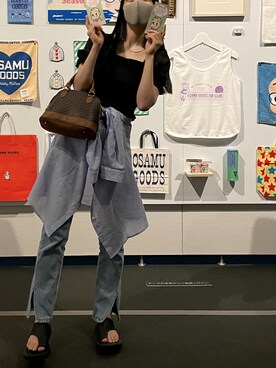 「shein」｜amu161さん（レディース・161cm）の夏コーディネート