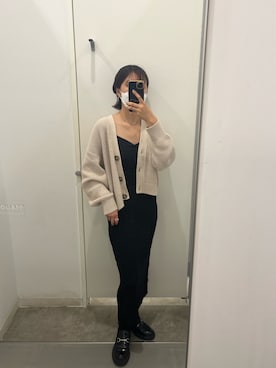 「H&M（エイチ・アンド・エム）のアイテム（カーディガン/ボレロ）」を使った、navyさん（レディース・164cm）の秋コーディネート