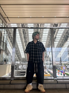 「DANKE SCHON（ダンケシェーン）のアイテム（パンツ）」を使った、田中理登さん（メンズ・164cm）の夏コーディネート