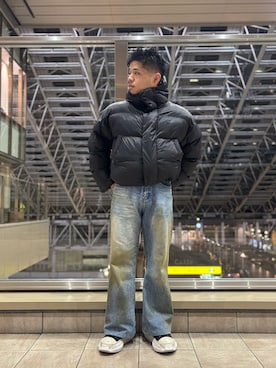 「DANKE SCHON（ダンケシェーン）のアイテム（ブルゾン）」を使った、田中理登さん（メンズ・164cm）の秋コーディネート