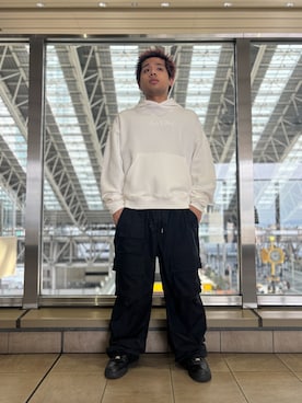 「A4A（エーフォーエー）のアイテム」を使った、田中理登さん（メンズ・164cm）の春コーディネート
