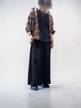 「WYM LIDNM（ウィム バイ リドム）のCOOL DRY LAYERED TANK TOP（タンクトップ、ブラック系）」を使った、Konさん（メンズ・165cm）の夏コーディネート