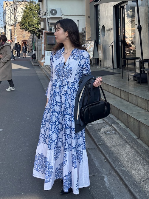 India series】【WEB限定】インドコットン総花柄ワンピース