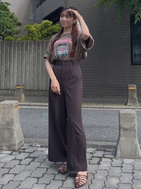 「GRL（グレイル）のアイテム（パンツ）」を使った、ʜ ᴀ ʀ ᴜ ɴ ᴏ /プチプラコーデさん（レディース・164cm）の夏コーディネート