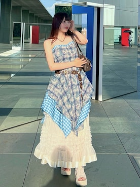 「アイテム（ワンピース）」を使った、ʜ ᴀ ʀ ᴜ ɴ ᴏ /プチプラコーデさん（レディース・164cm）の夏コーディネート