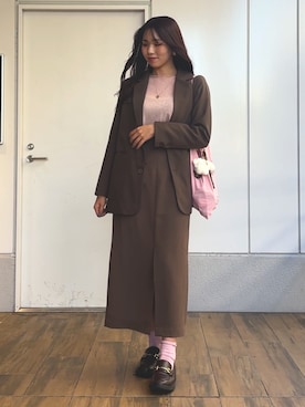 「アイテム（セットアップ）」を使った、ʜ ᴀ ʀ ᴜ ɴ ᴏ /プチプラコーデさん（レディース・164cm）の冬コーディネート