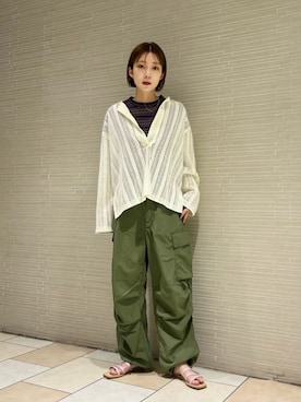 「ARMY TWILL（アーミーツイル）のアイテム（パンツ）」を使った、仲（naka）さん（レディース・163cm）の春コーディネート