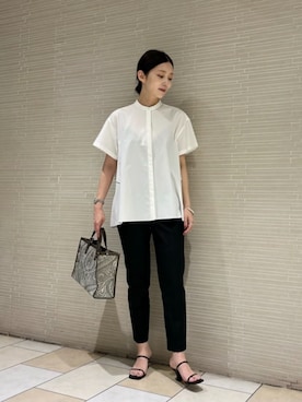 バックフレア ショートスリーブ ブラウスを使った人気