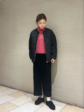 「パーソナルカラー_SPRING」｜「アイテム（ジャケット/アウター）」を使った、仲（naka）さん（レディース・163cm）の冬コーディネート