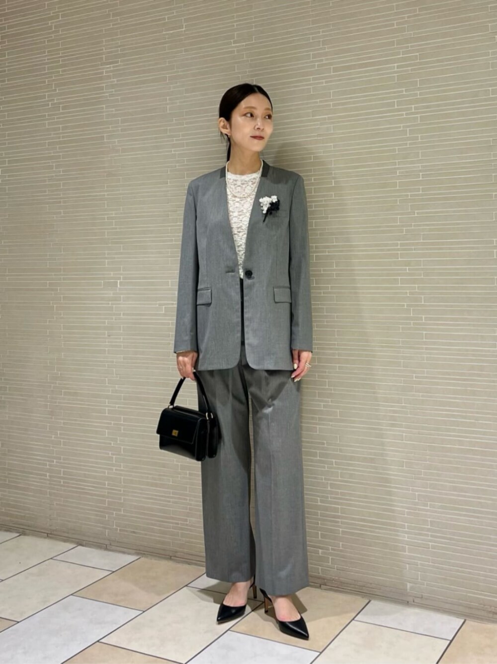 UNITED ARROWS ノーカラーグレージャケット 卒業式入学式 UNITED